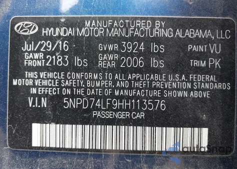 2017 Hyundai Elantra Se из США, поврежденный, VIN 5NPD74LF9HH113576